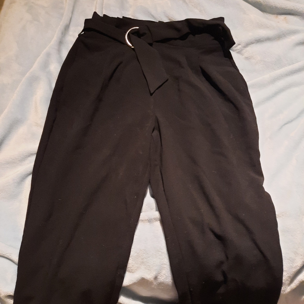 Black Paper bag pants